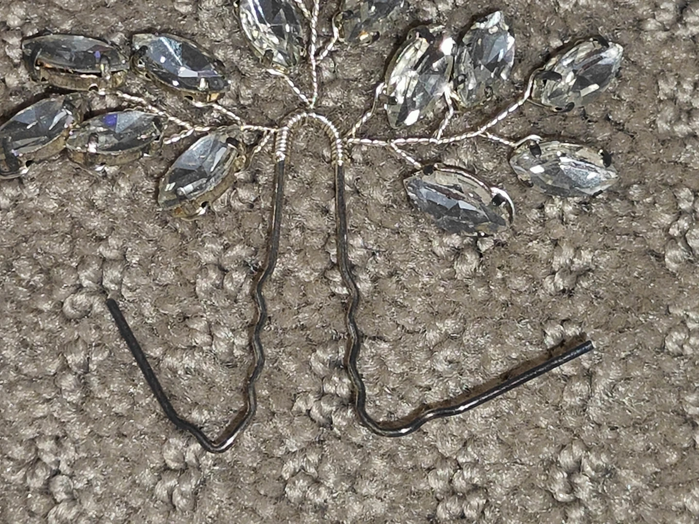Flower Bridal Hair Pin / Wedding Leaf Hair Accessory Headpiece - photo 5