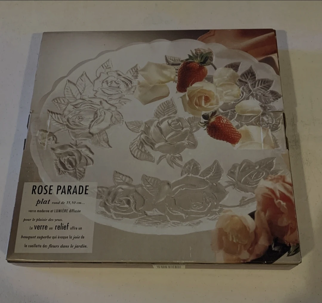 Rose Parade Glass Serving Platter