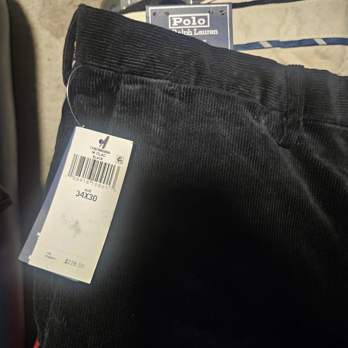 Polo Ralph Lauren Black Corduroy Pants - photo 2