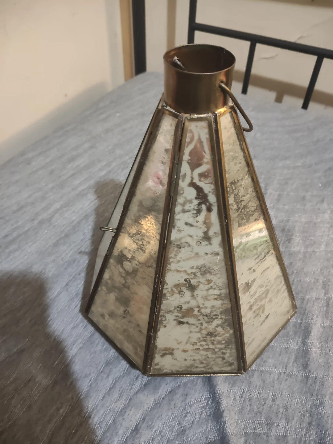 Glass Lantern with Metal Frame