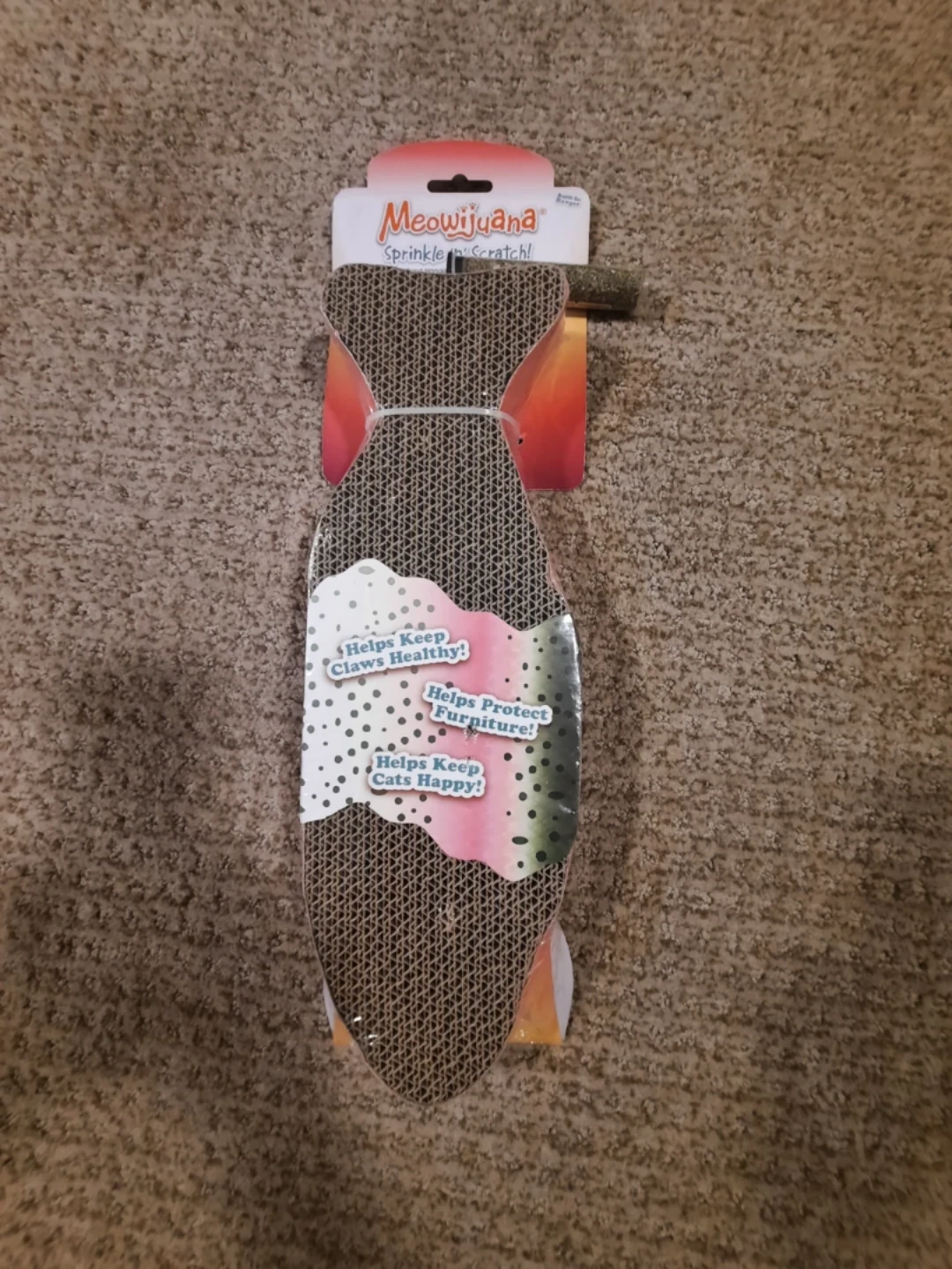 Fish Shaped Cat Scratcher with  catnip