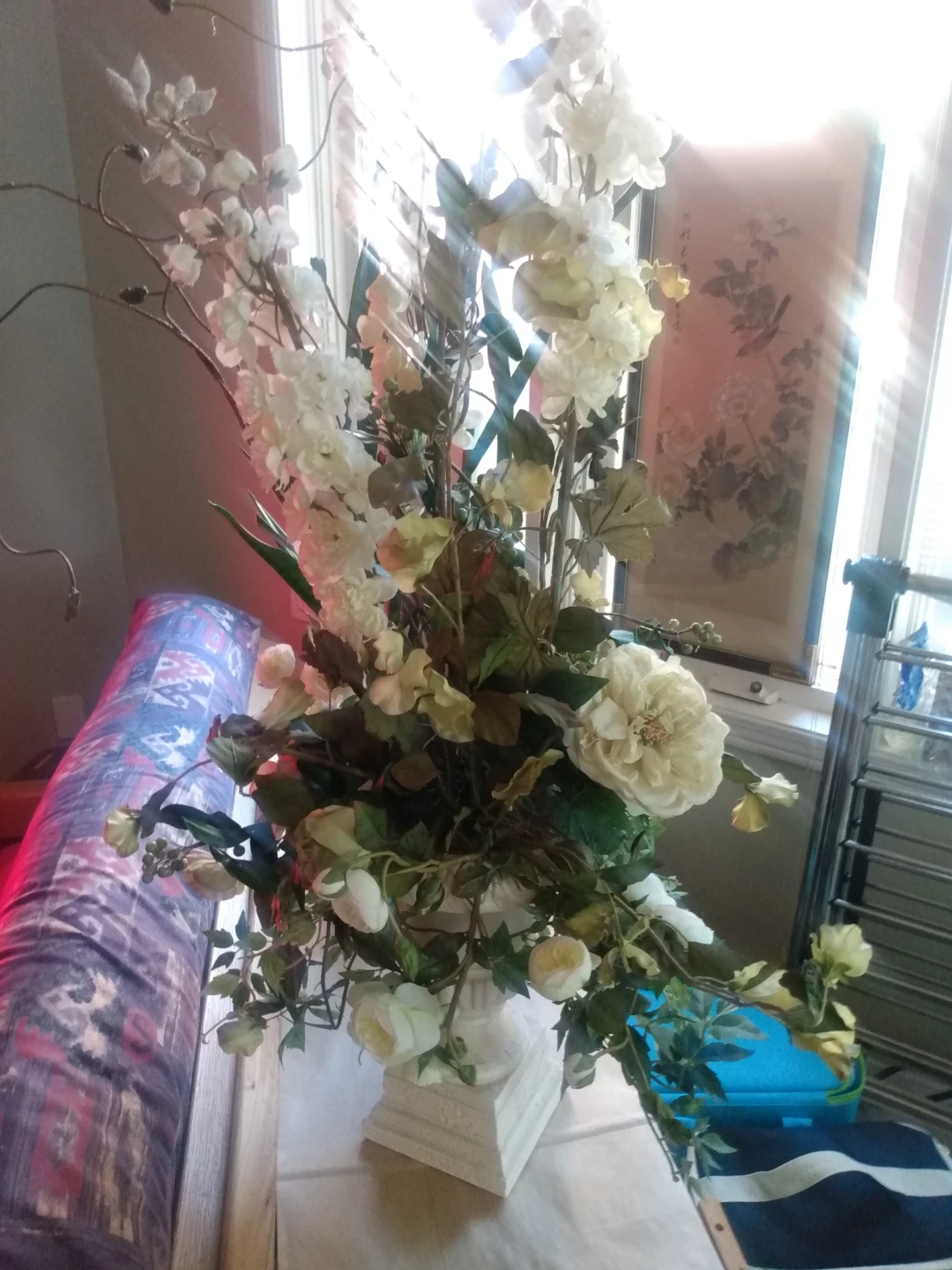 Artificial Floral Arrangement with White and Yellow Flowers