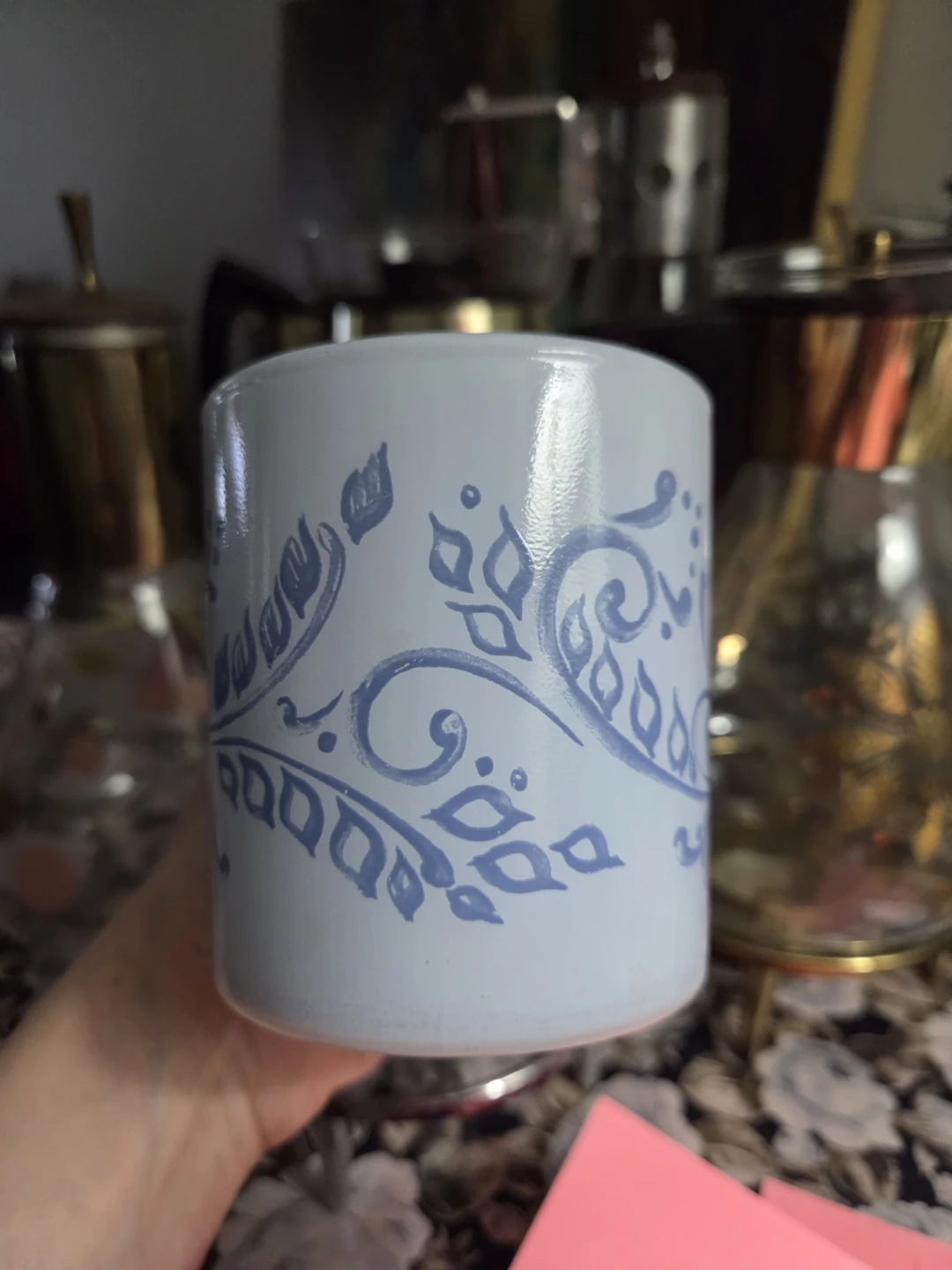 Pyrex vintage Mug with Blue Floral Design - photo 3