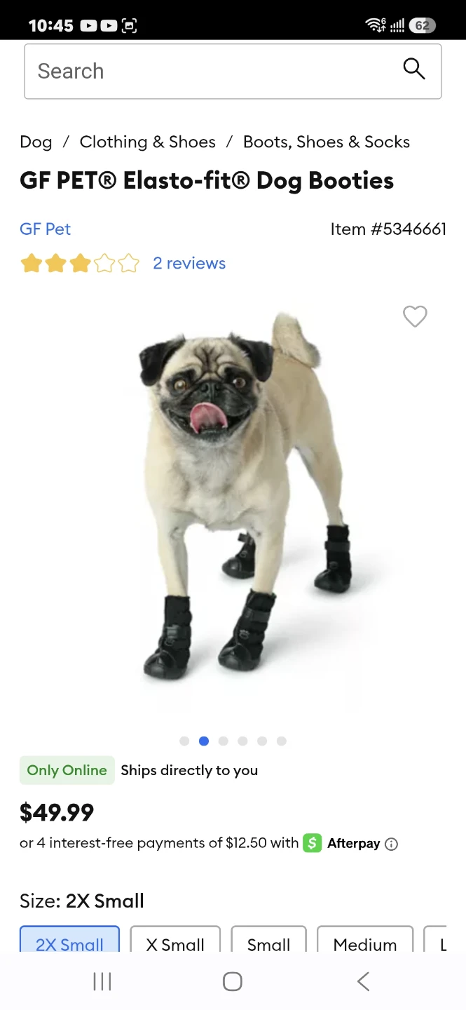 GF Pet Elasto-fit Dog Boots 2XS