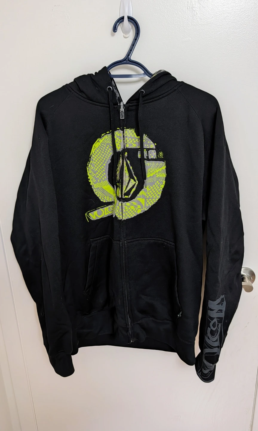 Volcom Black Zip-Up Hoodie - Men's Medium - photo 2