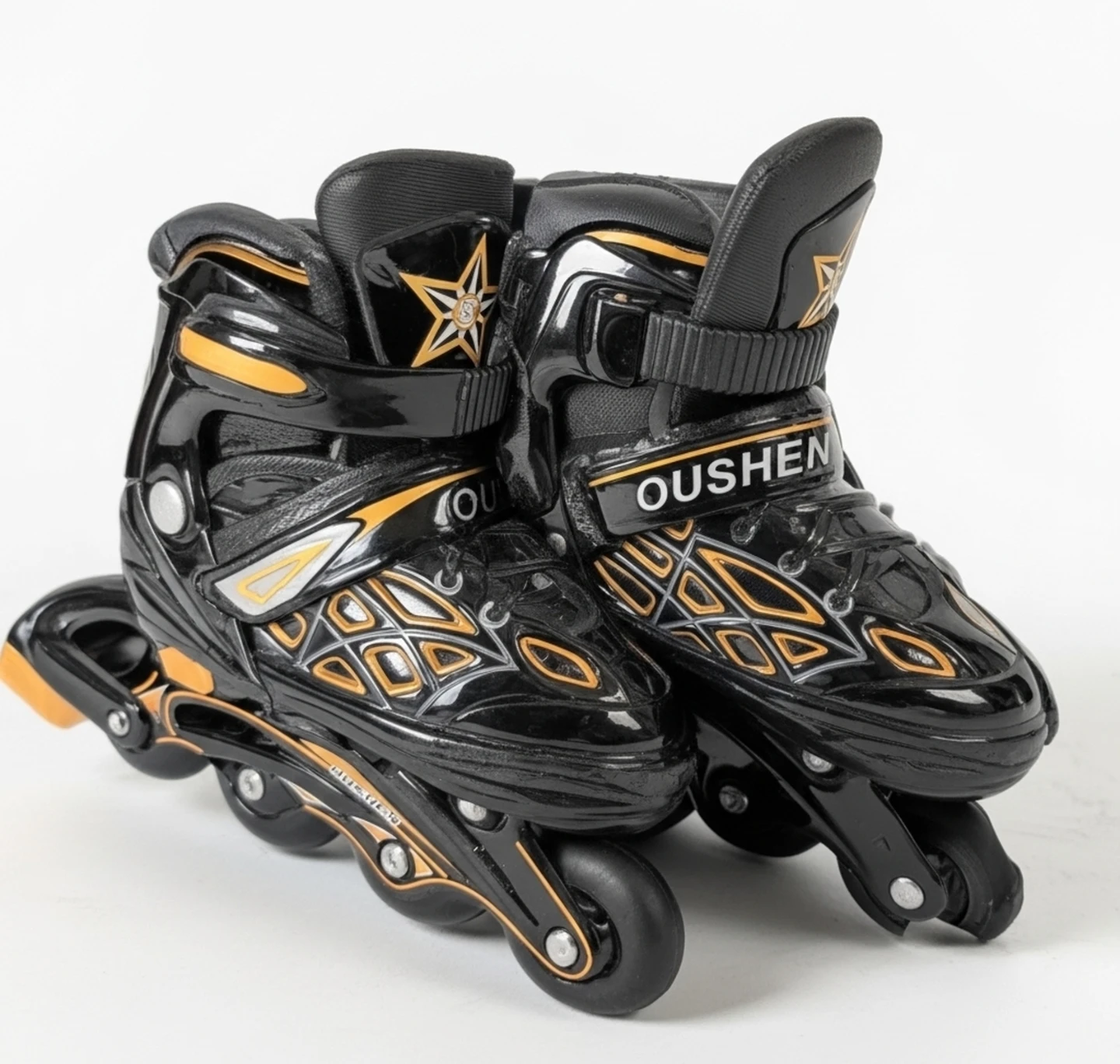 Oushen Black and Orange Inline Skates