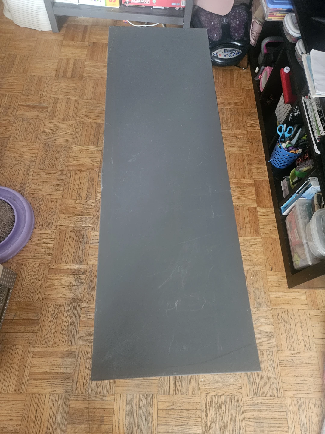 Dark Gray Metal TV Stand with Mesh Sides - photo 3