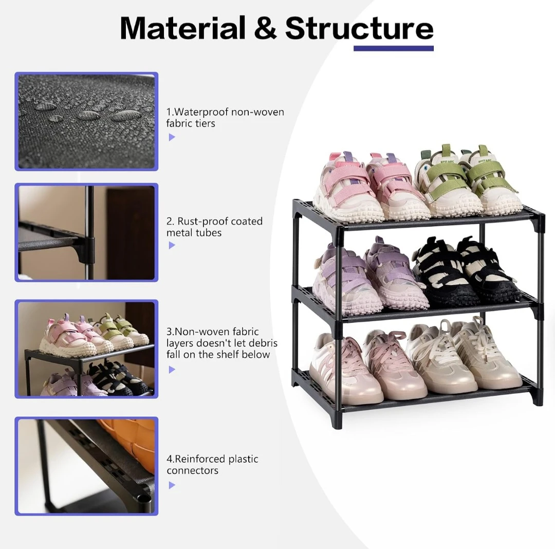 3-Tier Shoe Rack - Compact Size - photo 3
