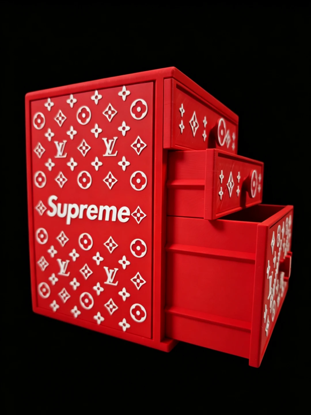 Supreme x Louis Vuitton inspired Storage Drawer Unit