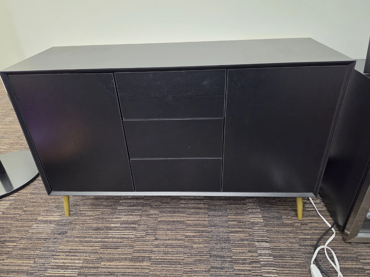 Black Sideboard with 3 Drawers and 2 Doors