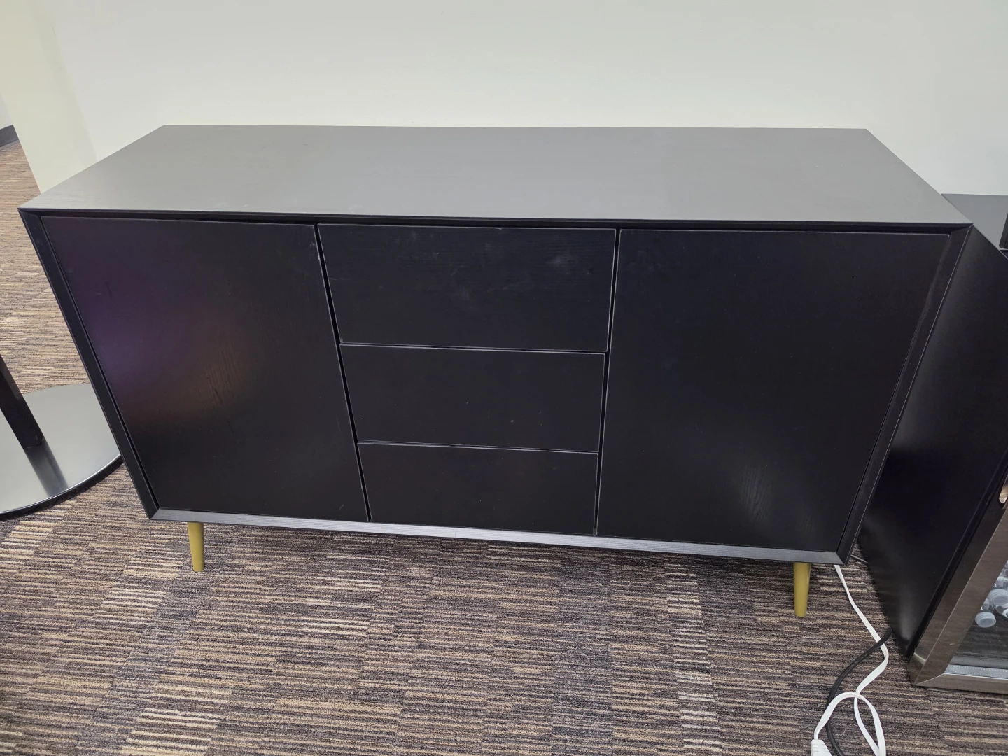 Black Sideboard with 3 Drawers and 2 Doors - photo 2