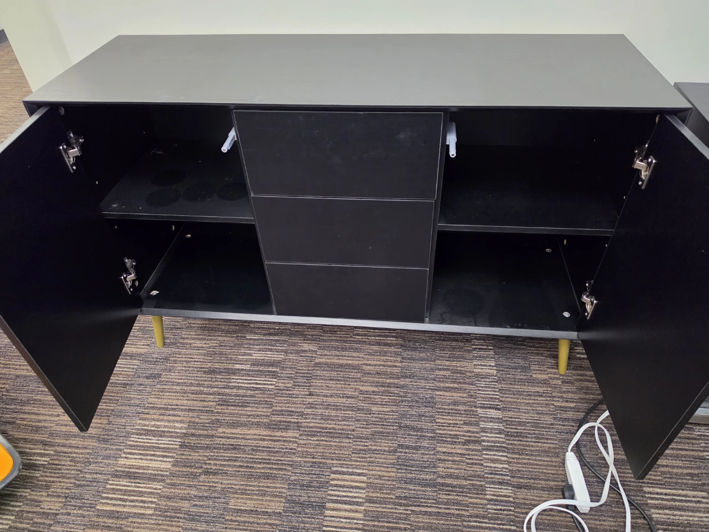 Black Sideboard with 3 Drawers and 2 Doors - photo 3