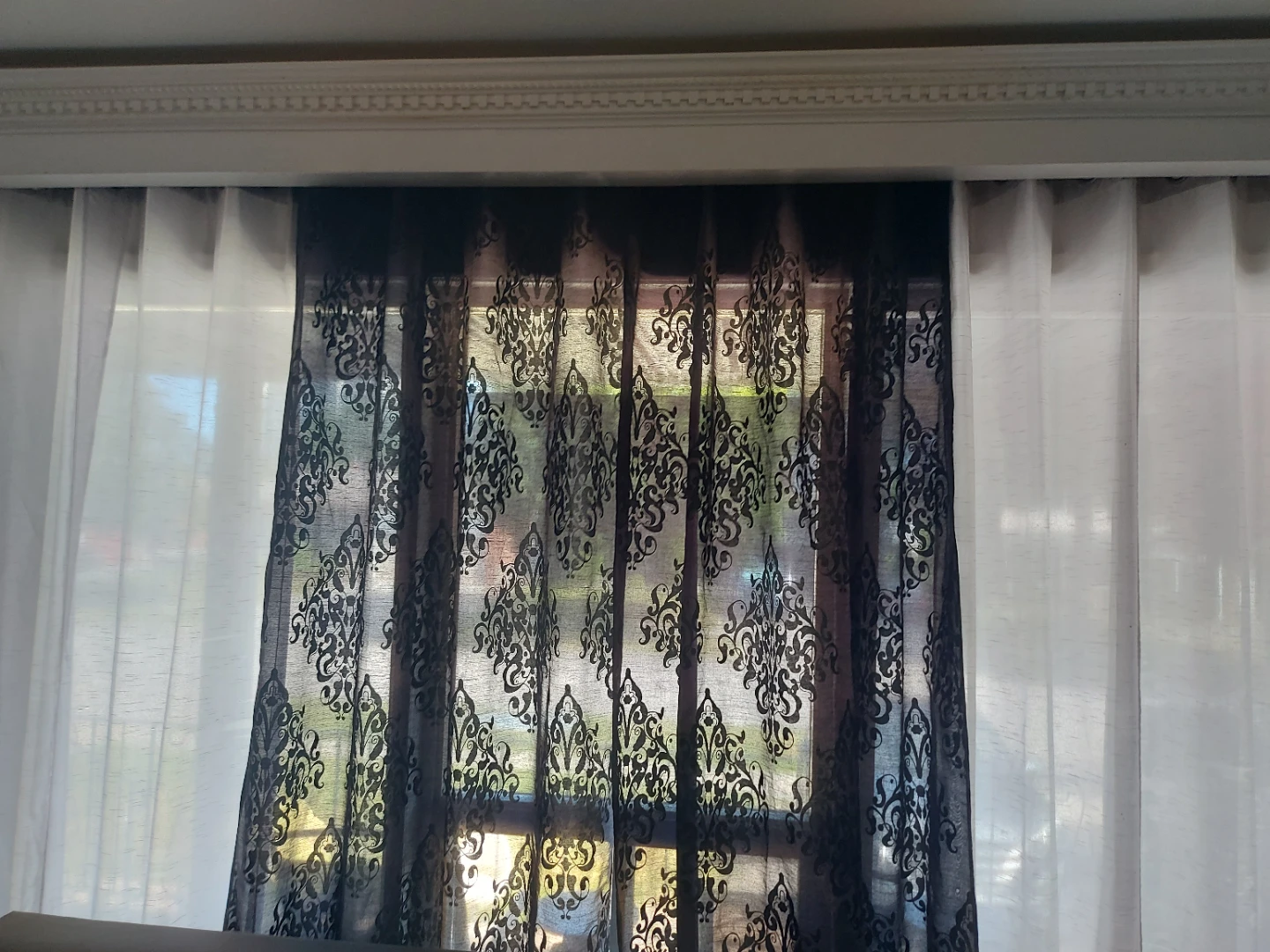 Black white curtains