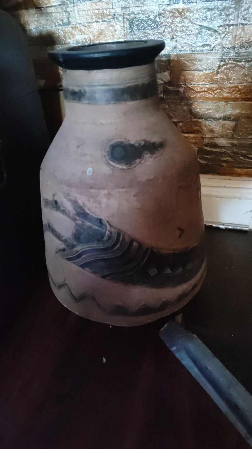 Decorative terracotta large Vase with Abstract Art - photo 2