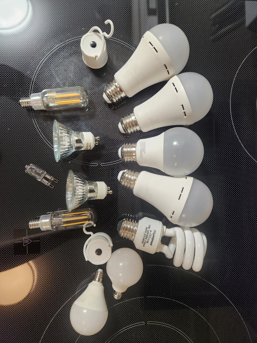 Assorted LED and CFL Light Bulbs