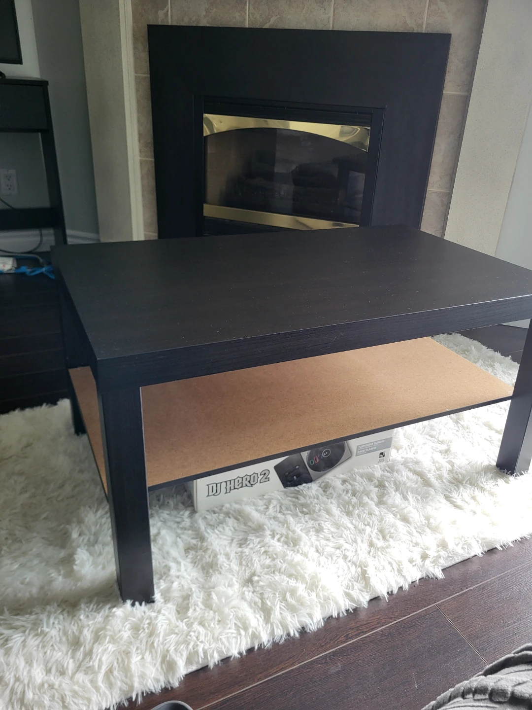 Ikea black coffee table with shelf - photo 3