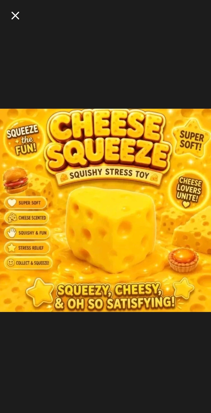 MEGA Cheese Squeeze Squishy Stress Toy