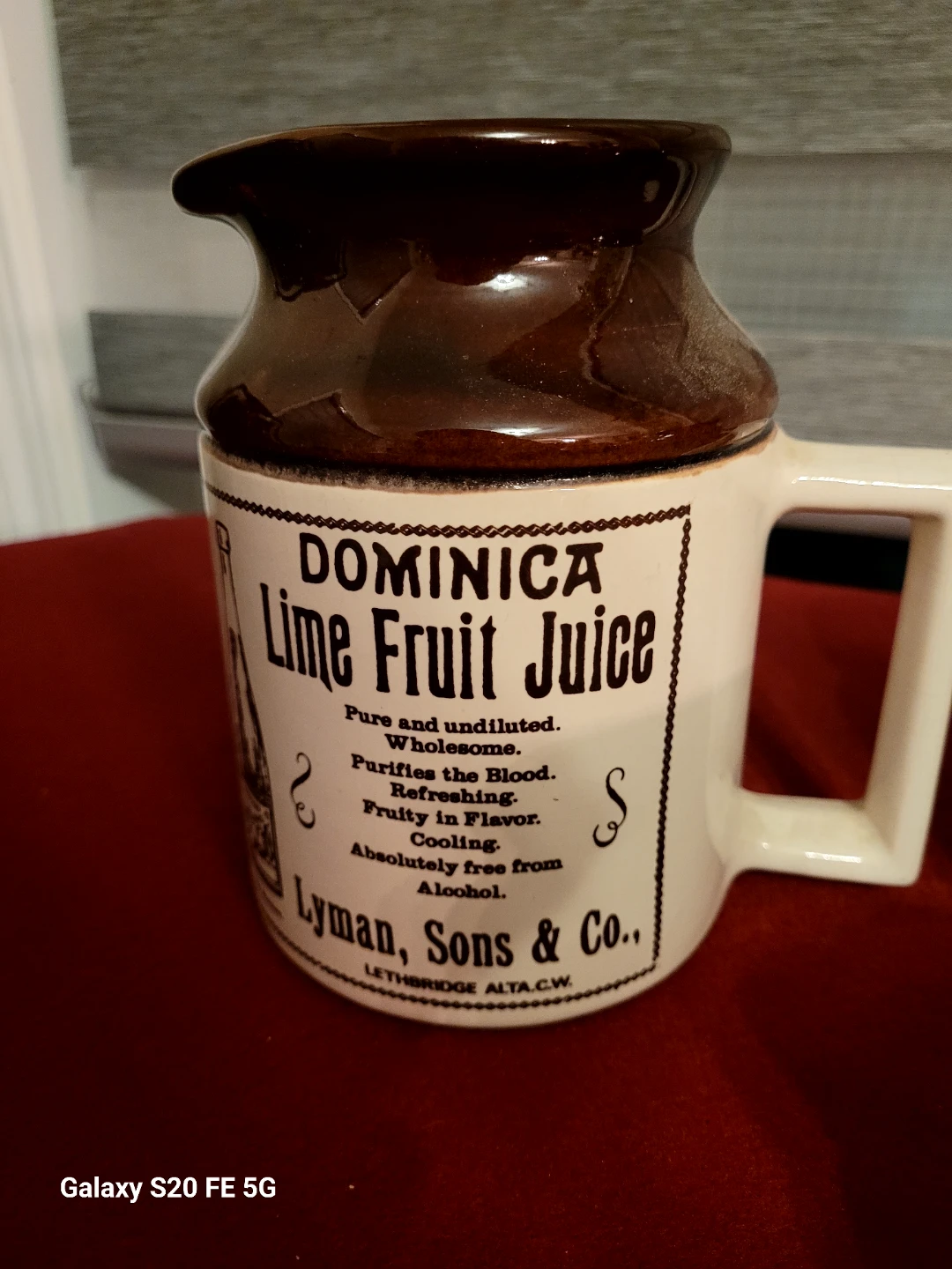 Vintage Lyman, Sons & Co. Pitcher - Dominica Lime Fruit Juice - photo 2