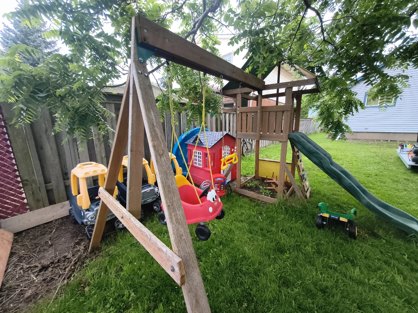 Little Tikes Wooden Playset with Slide and Swings - photo 5