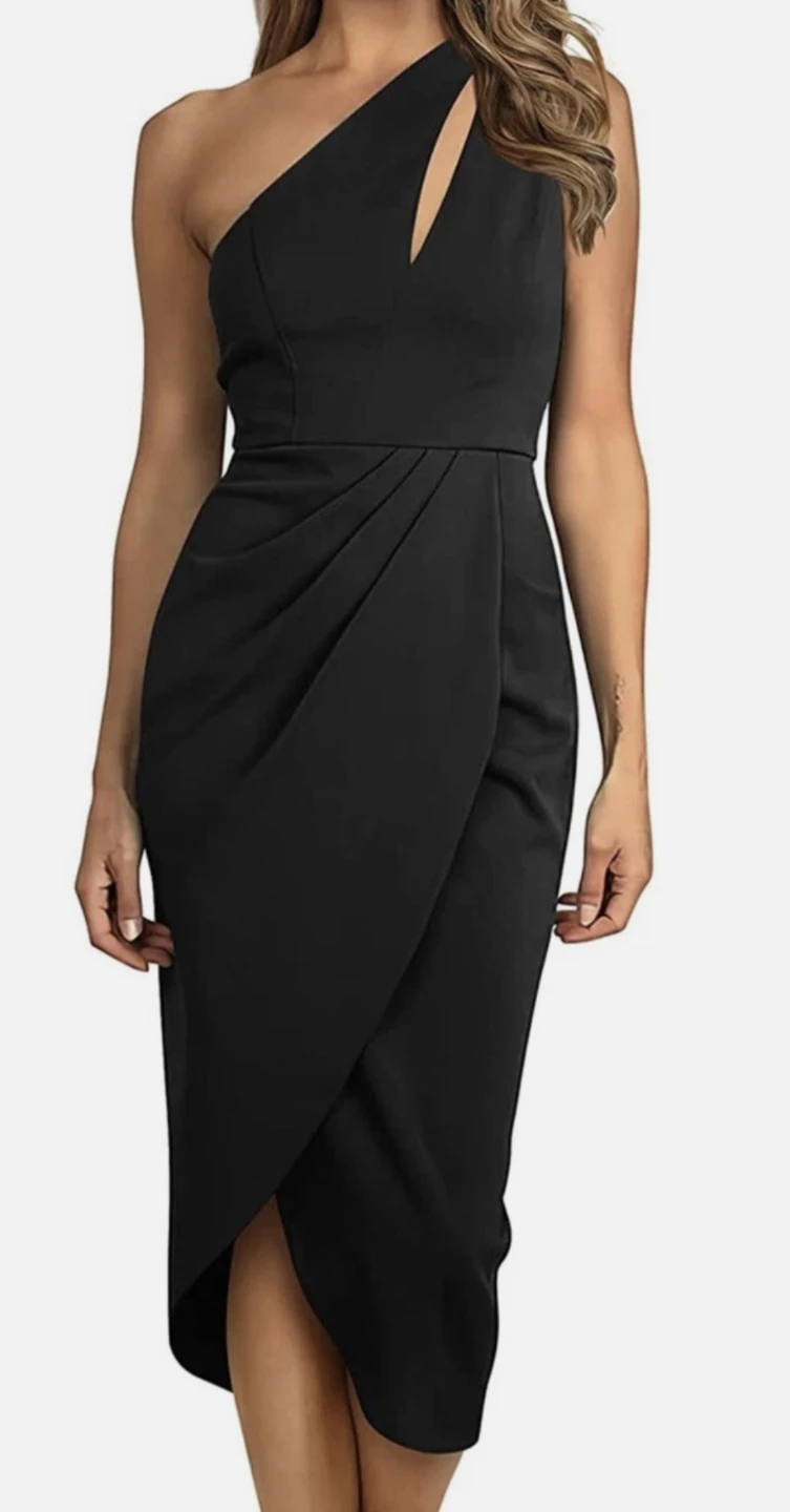 Pretty Garden One-Shoulder Midi Dress