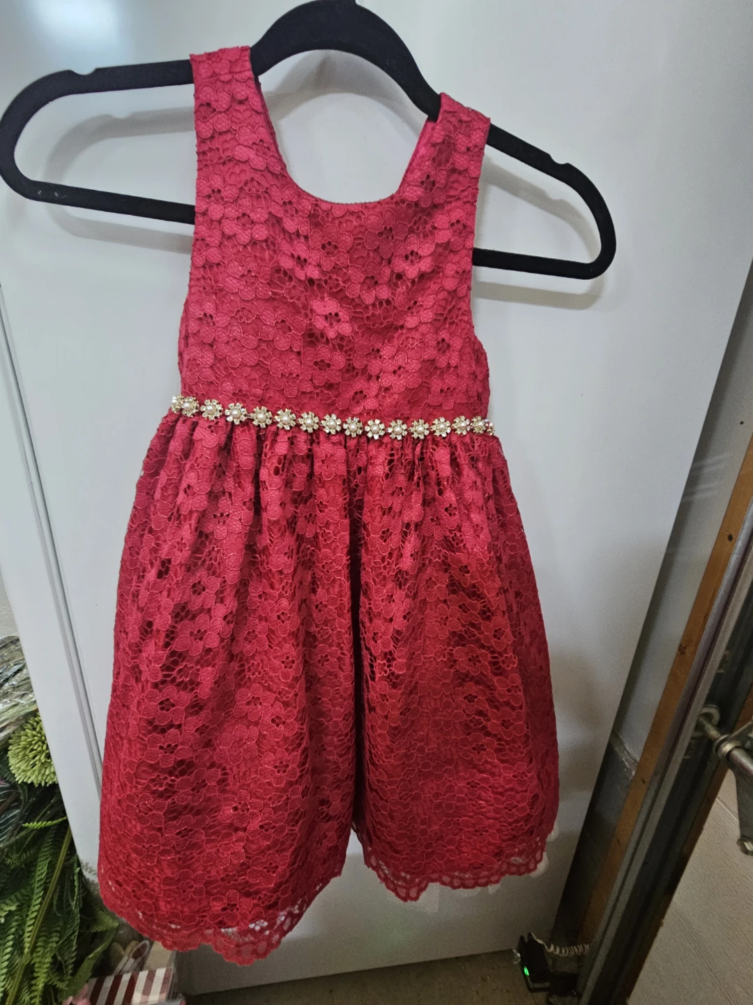 Girls' Red Lace Dress, 5T