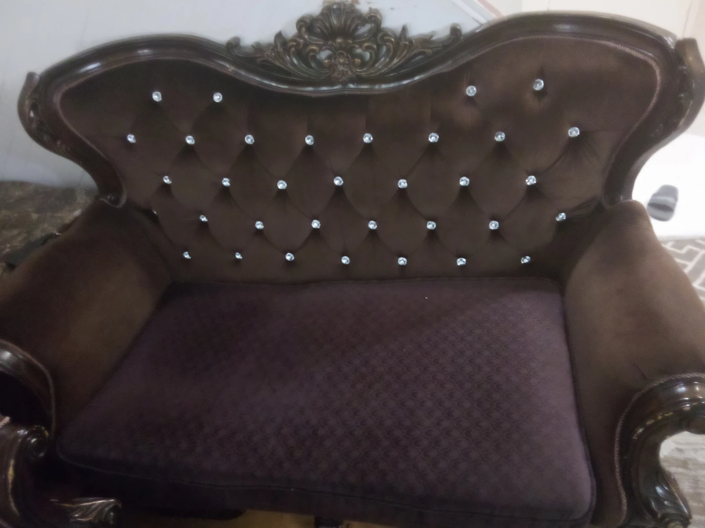 3 Velvet 3 Tufted Sofas with Crystal Accents - photo 3
