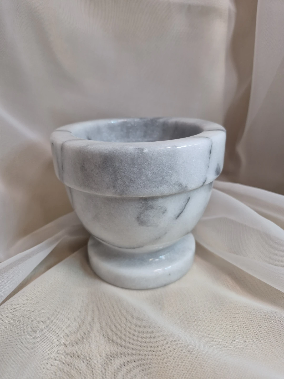 4 1/4" x 4 3/4" Heavy Marble Mortar - Marble Bowl - Marble Decor