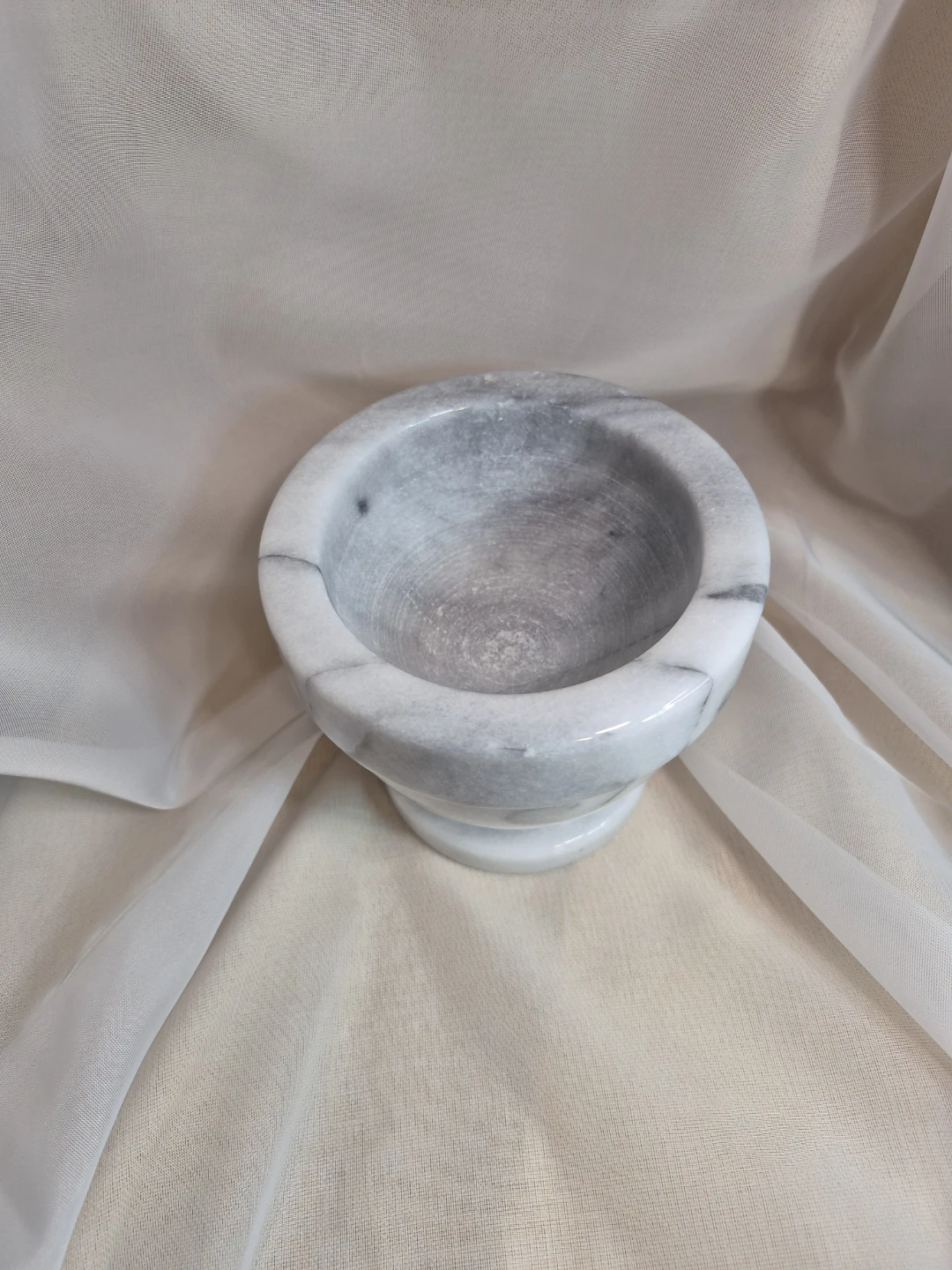 4 1/4" x 4 3/4" Heavy Marble Mortar - Marble Bowl - Marble Decor - photo 2