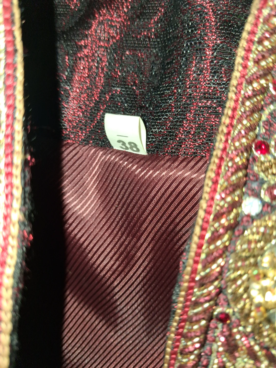 Embellished Red Brocade Sherwani Jacket - photo 5