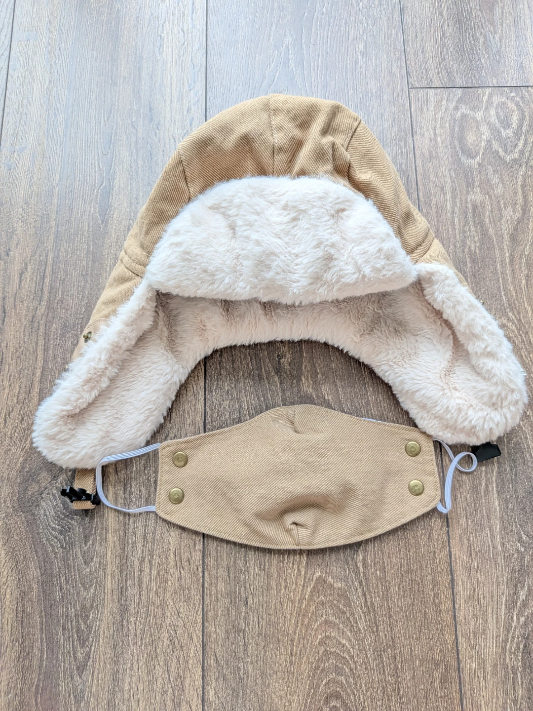 Brown Trapper Hat with Matching Face Mask