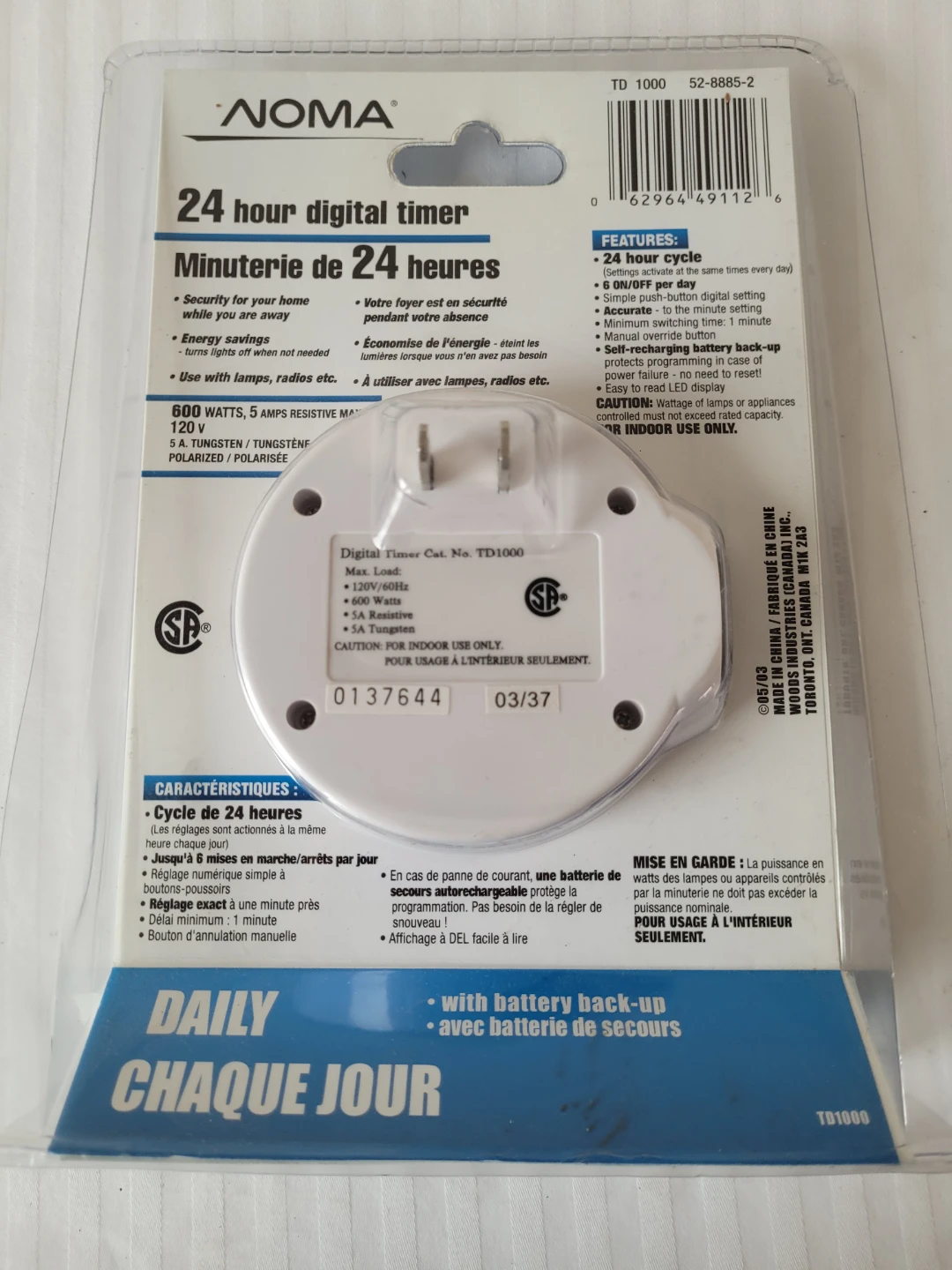 Noma 24 Hour Digital Timer TD1000 - photo 2