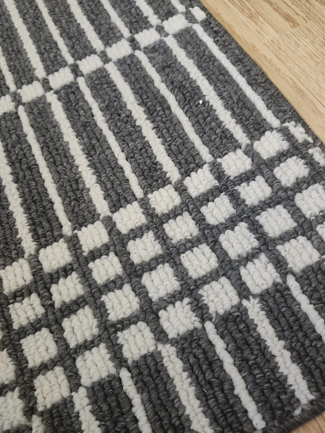 Brand New Grey and White Striped Area Rug