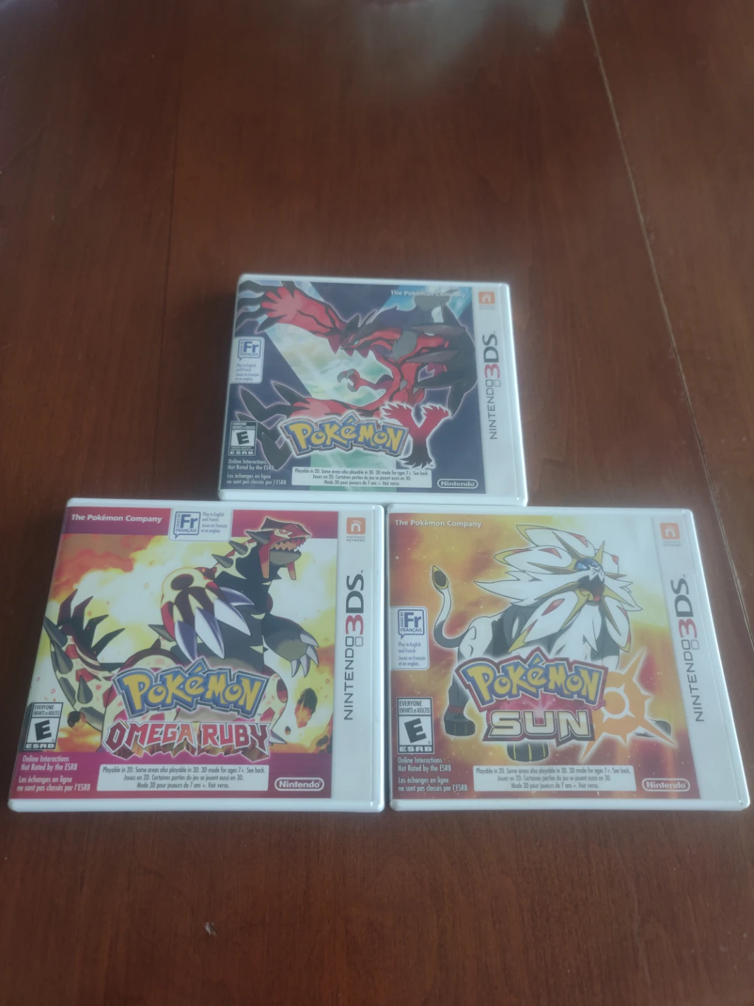 Pokemon Y, Sun and Omega Ruby for 3ds