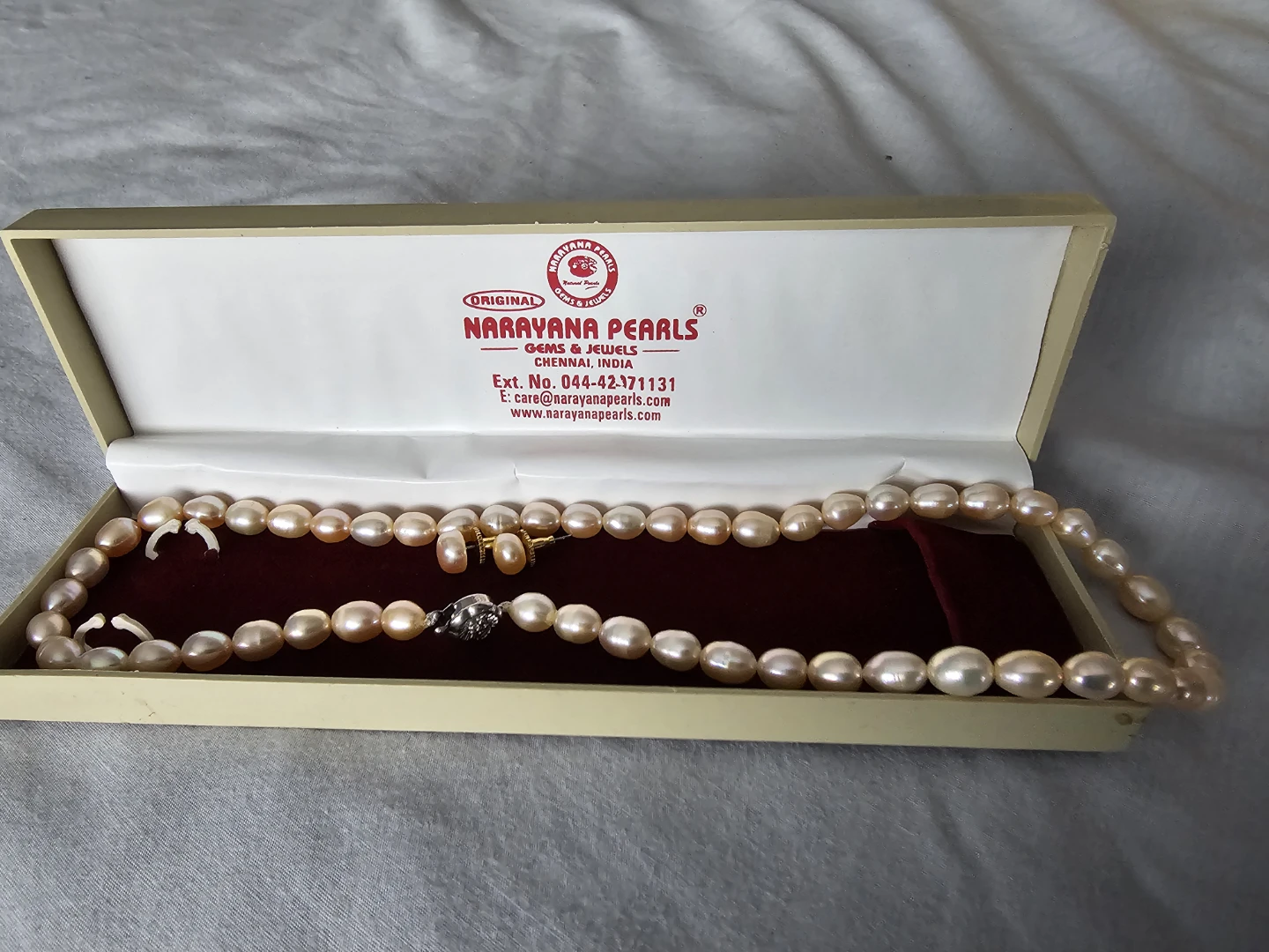 Narayana Genuine Cultured Freshwater Pearl Necklace & Earrings