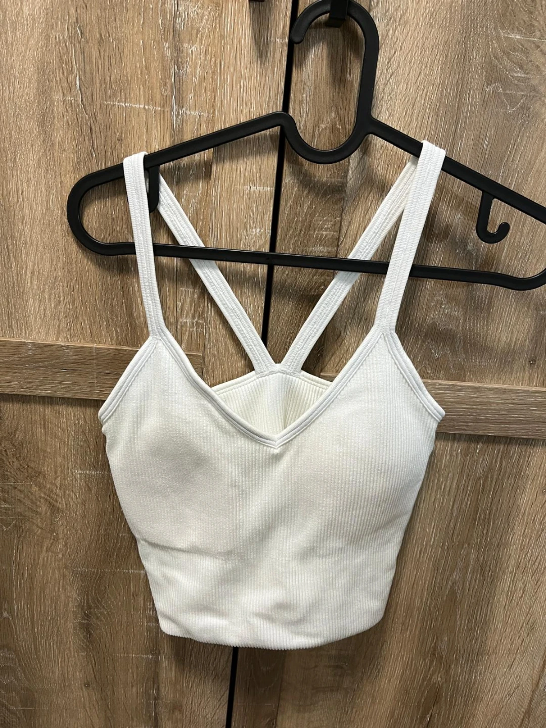 Cotton on Ribbed Crop Tank Top - White