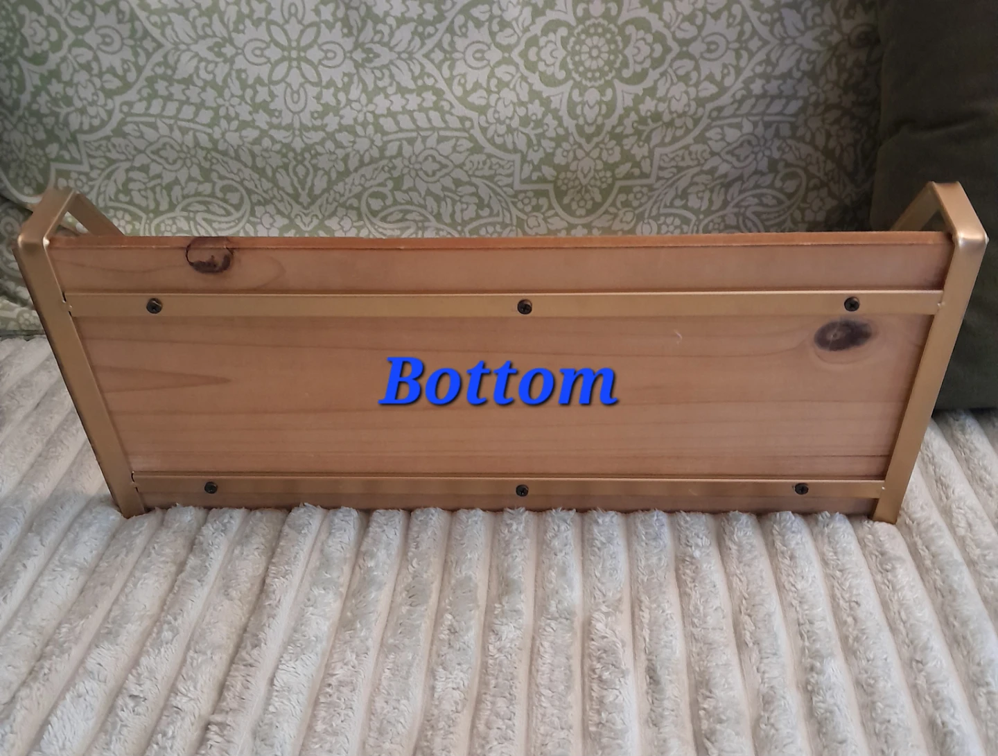 Wood and Gold Metal Floating Shelf - photo 3