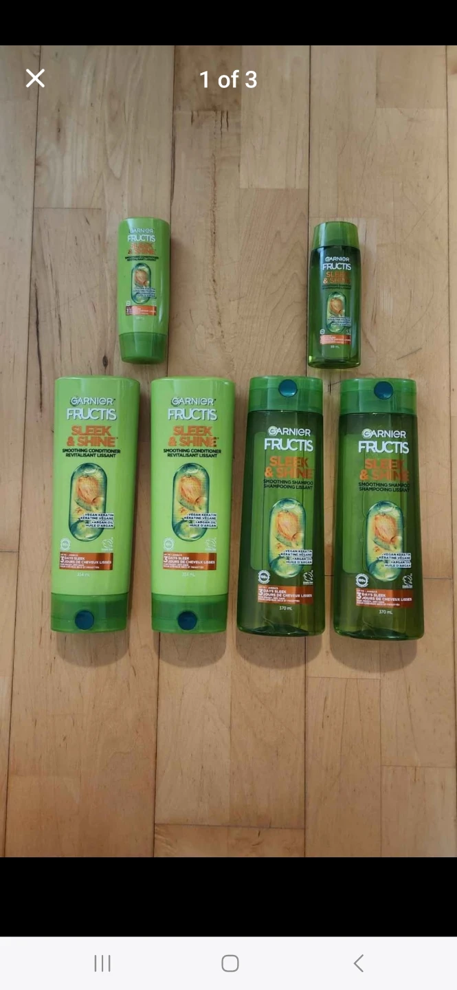 Garnier Fructis Sleek&Shine Shampoo, Conditioner/ Samples