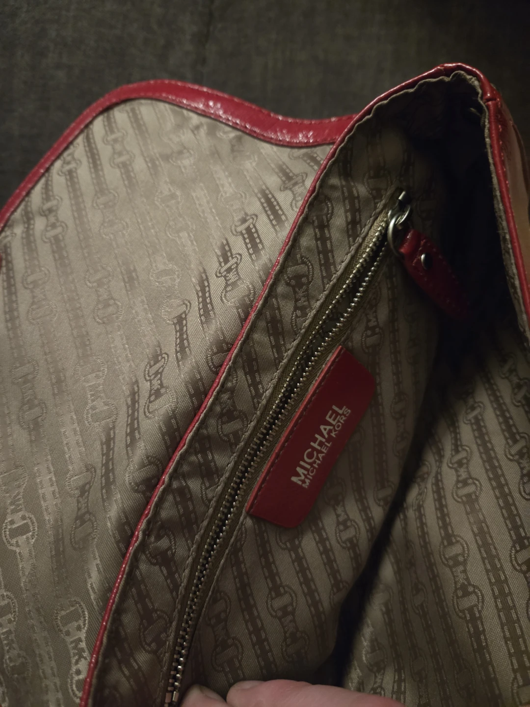 Michael Kors Red Leather Clutch/Wristlet