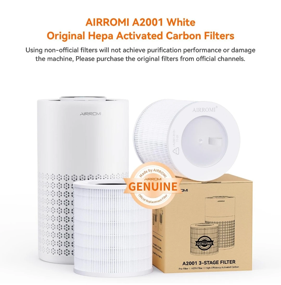 AIRROMI A2001 HEPA Air Purifier Replacement Filter, 3-In-1 ... - photo 2