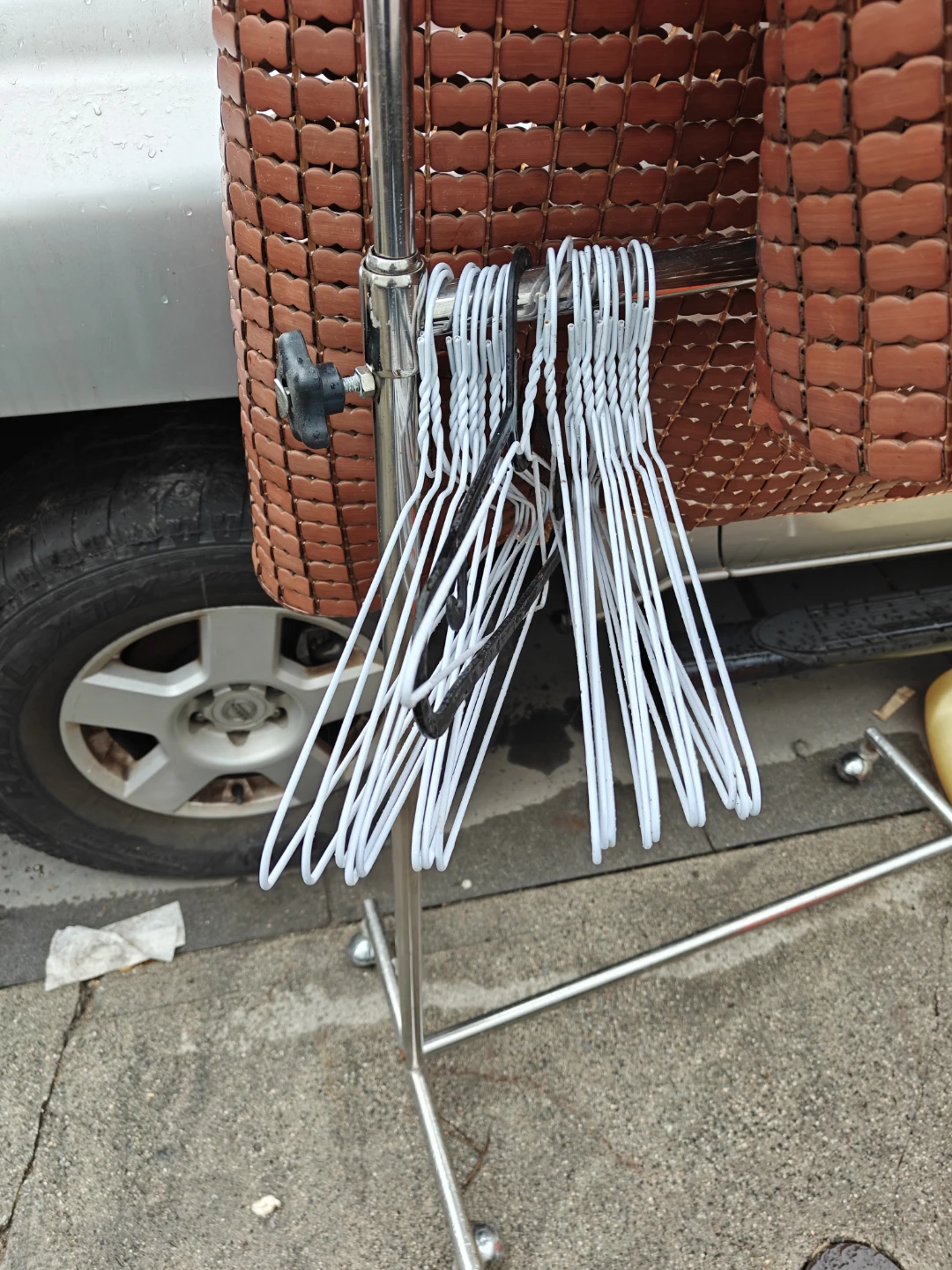 Bundle of White Clothes Hangers