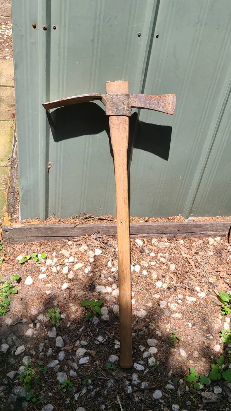 Pick Axe with Wood Handle - Dig Trenches, Chop Roots, Etc.
