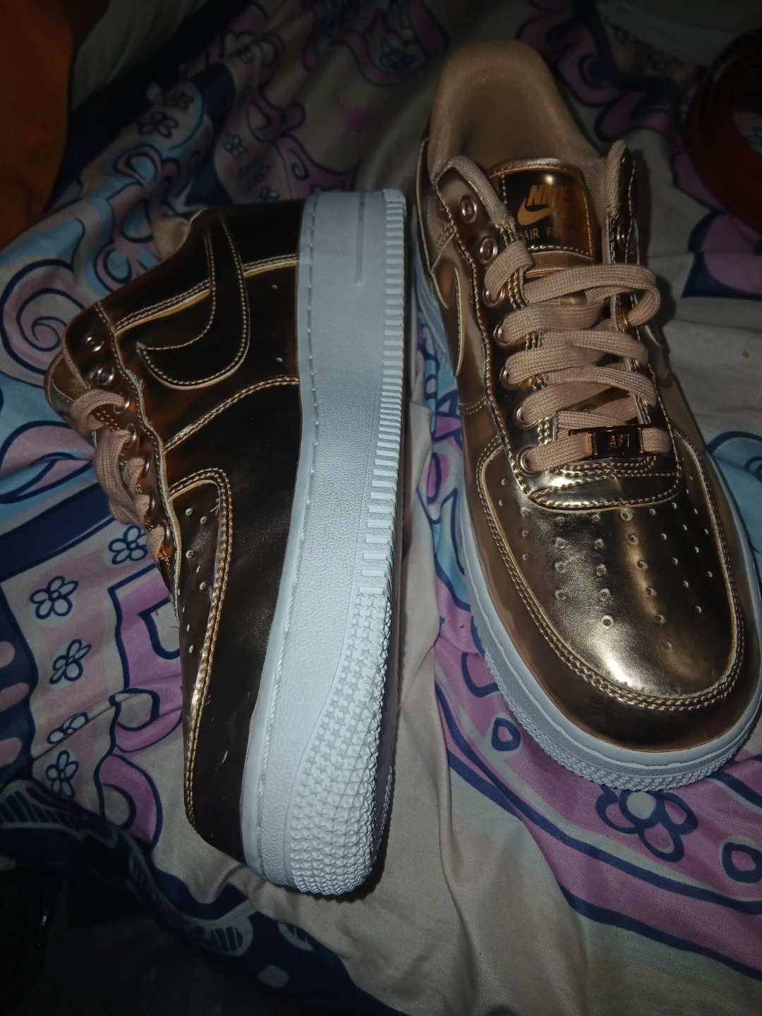 Nike Air Force 1 Rose Gold Sneakers - photo 3