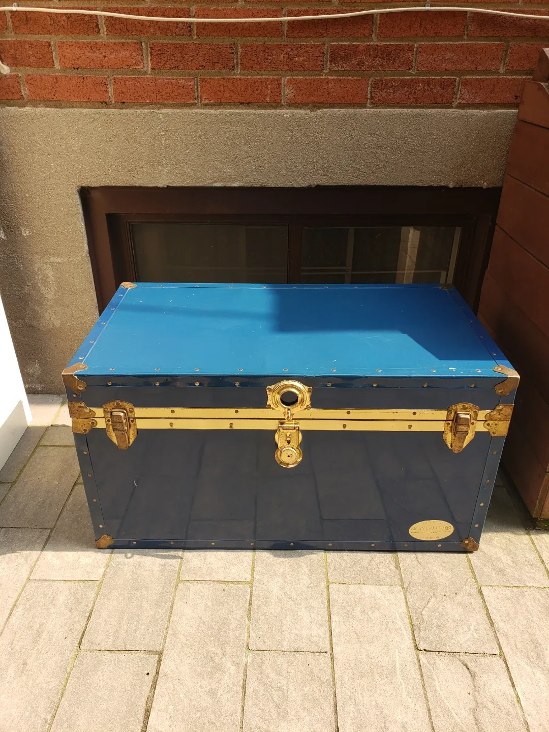 Vintage Blue Vanity Trunk