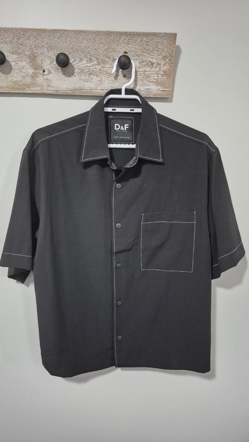 D&F Ricky Singh Black Button-Up Shirt - Medium
