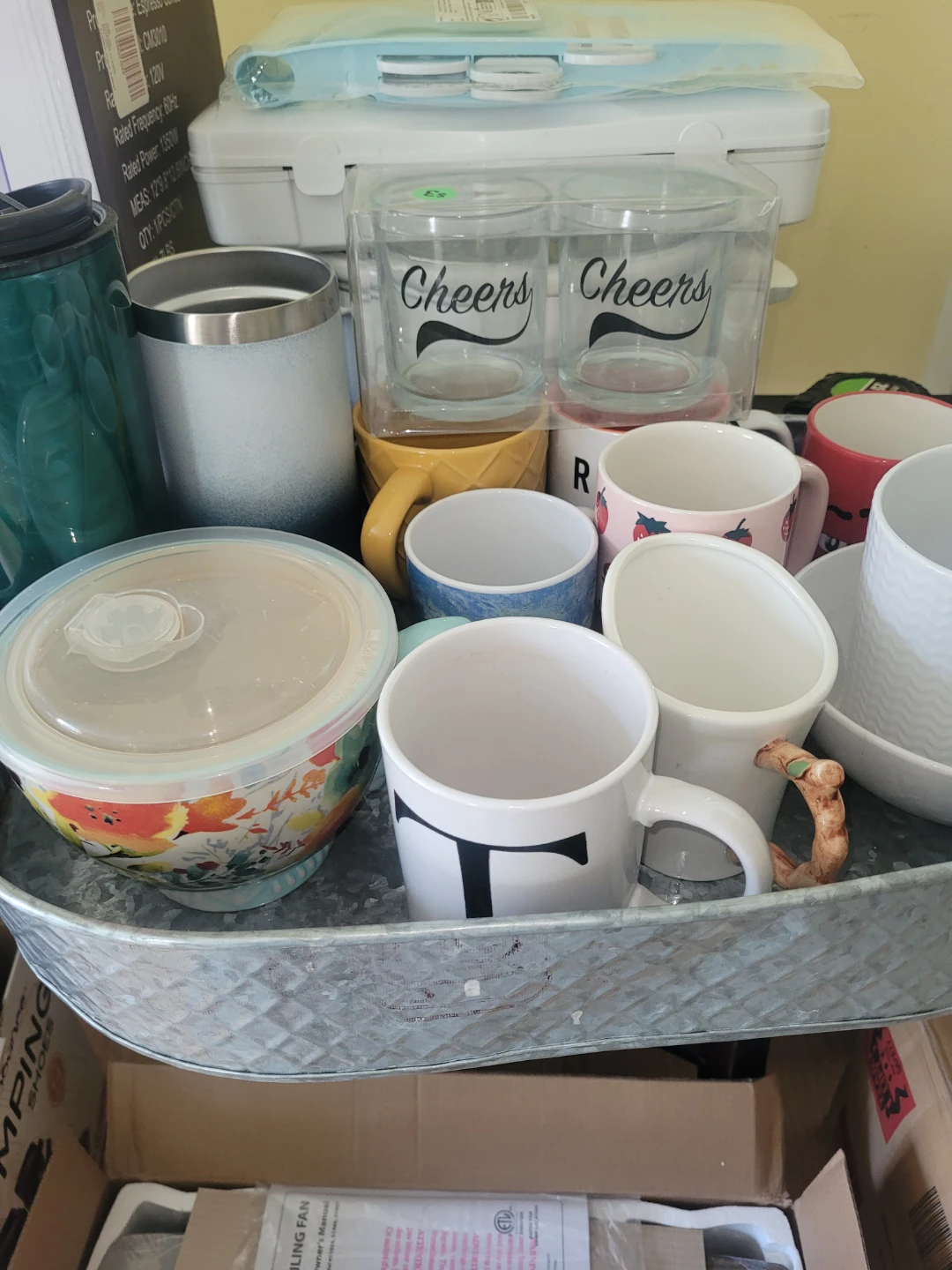 Set of Mugs, Glasses, and Bowl