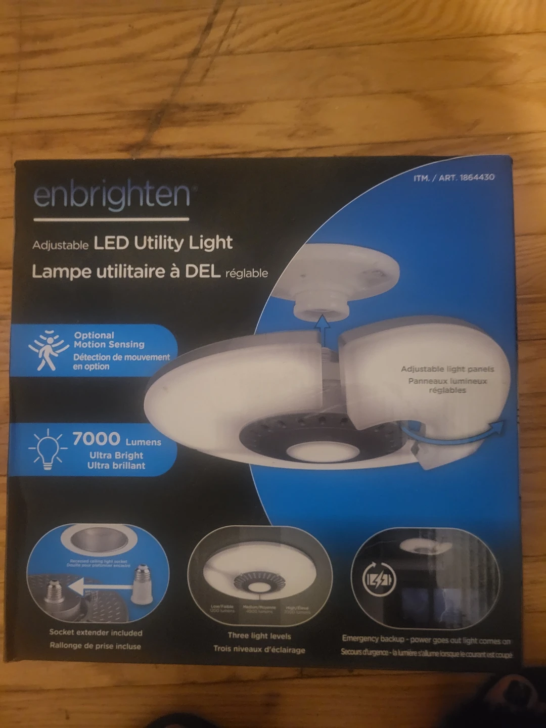 Enbrighten Adjustable LED Utility Light with Motion Sensing