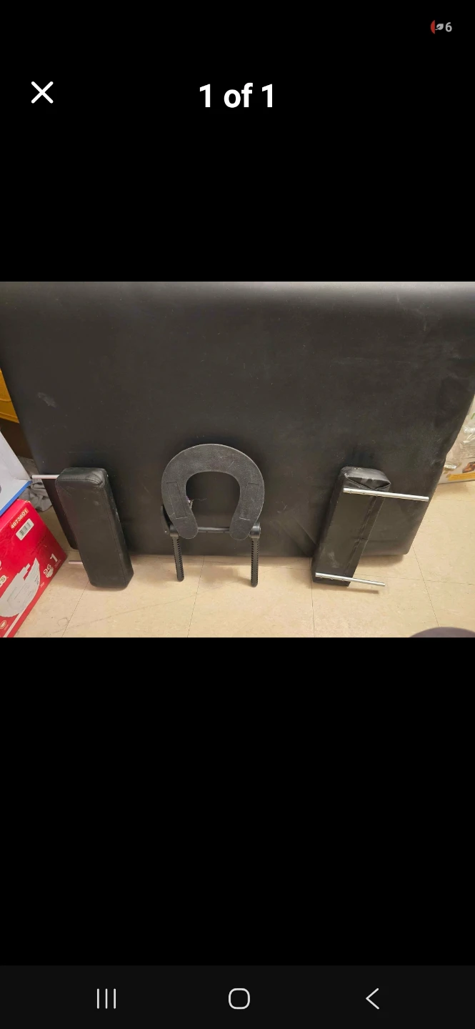 Black Massage Table with Face Cradle and Arm Rests