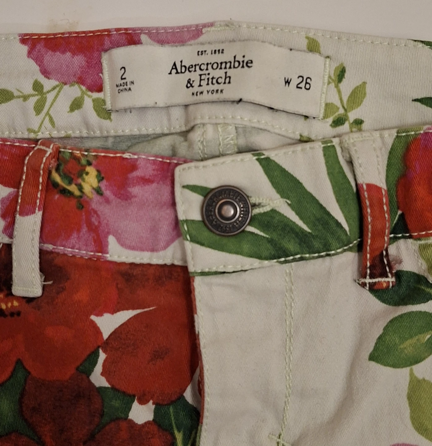 Abercrombie & Fitch Floral Skinny Jeans Size 2/26 - photo 2
