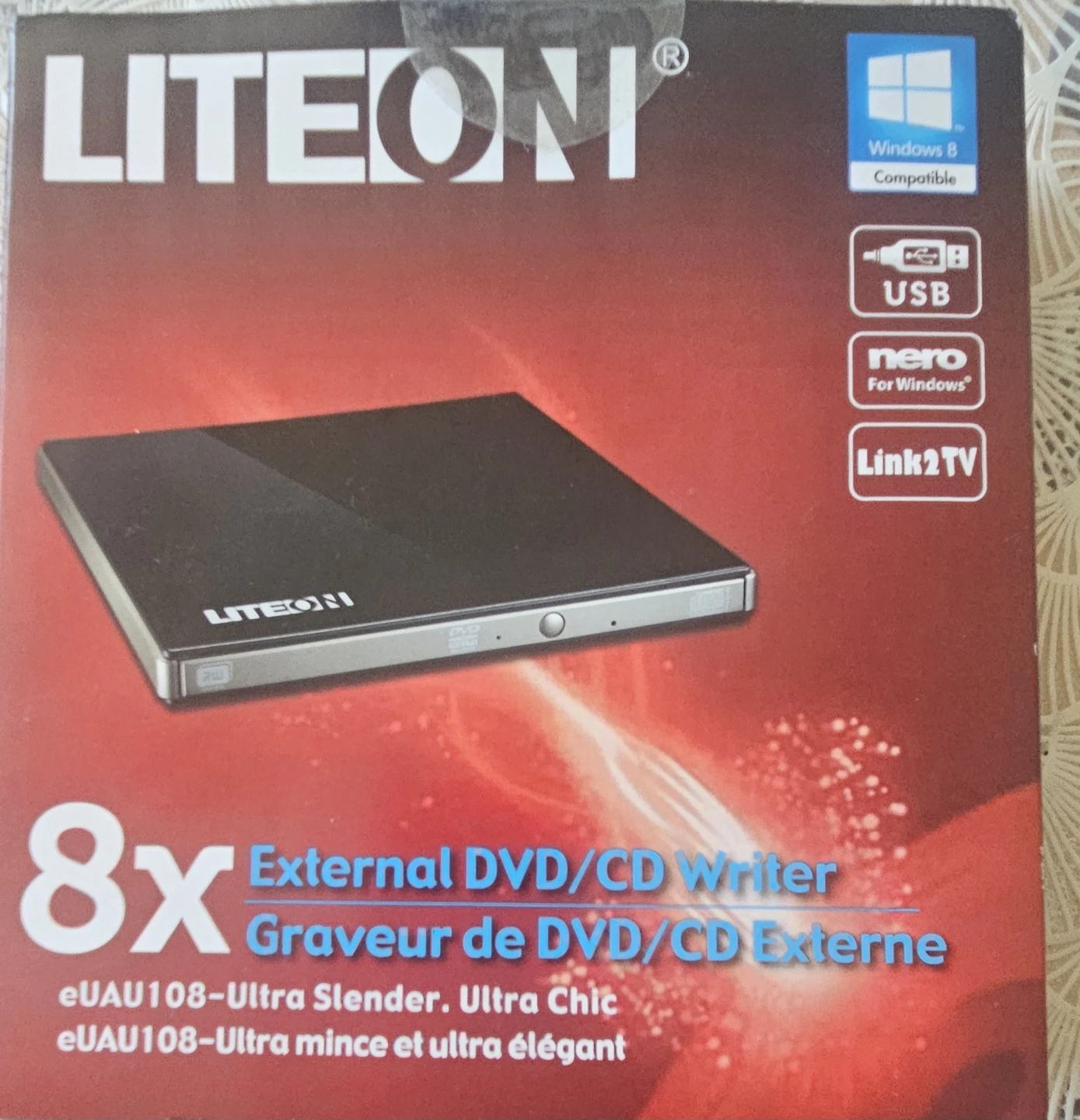 LiteOn 8x External DVD/CD Writer eUAU108