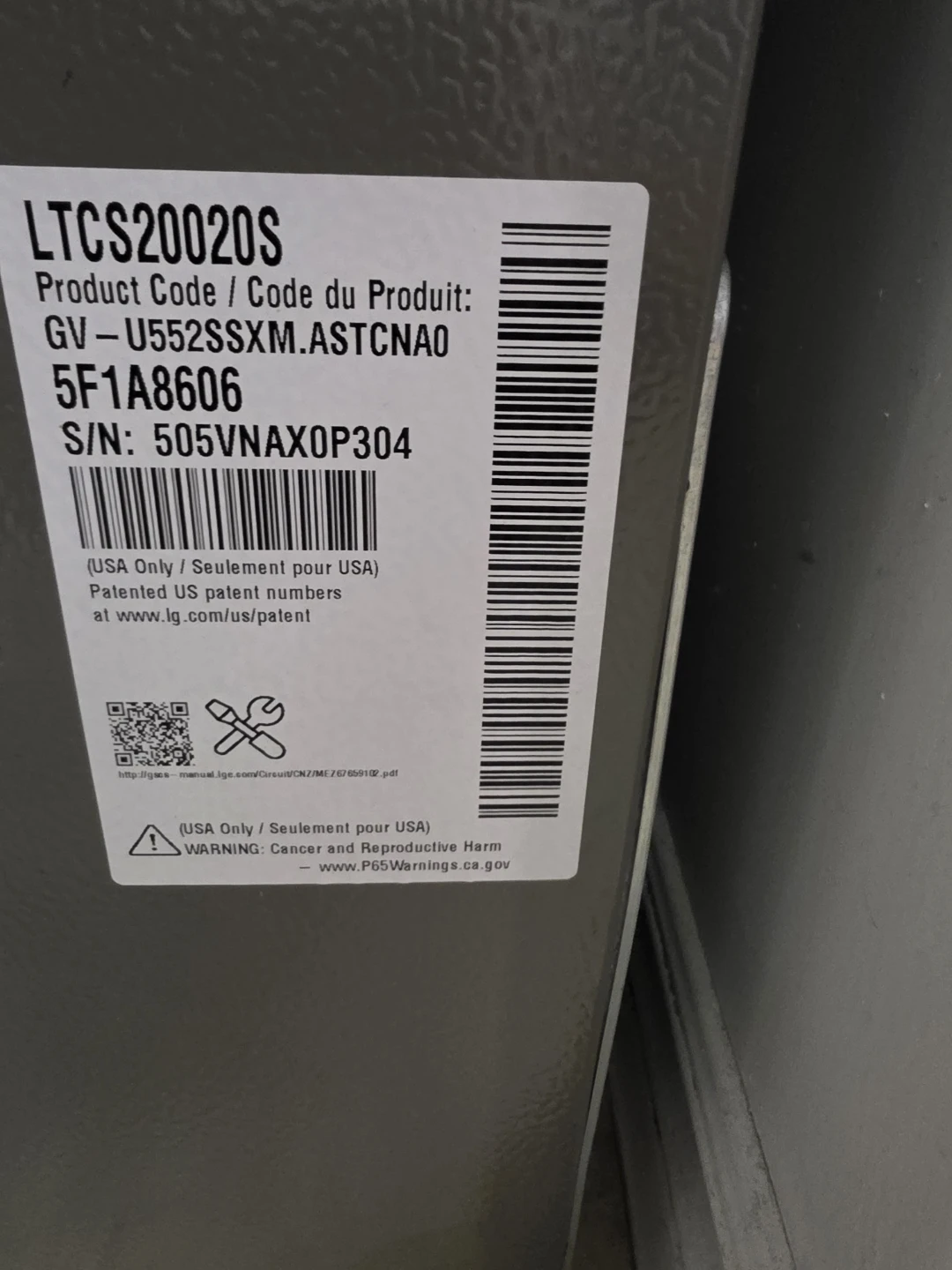LG LTCS20020S Refrigerator - photo 4